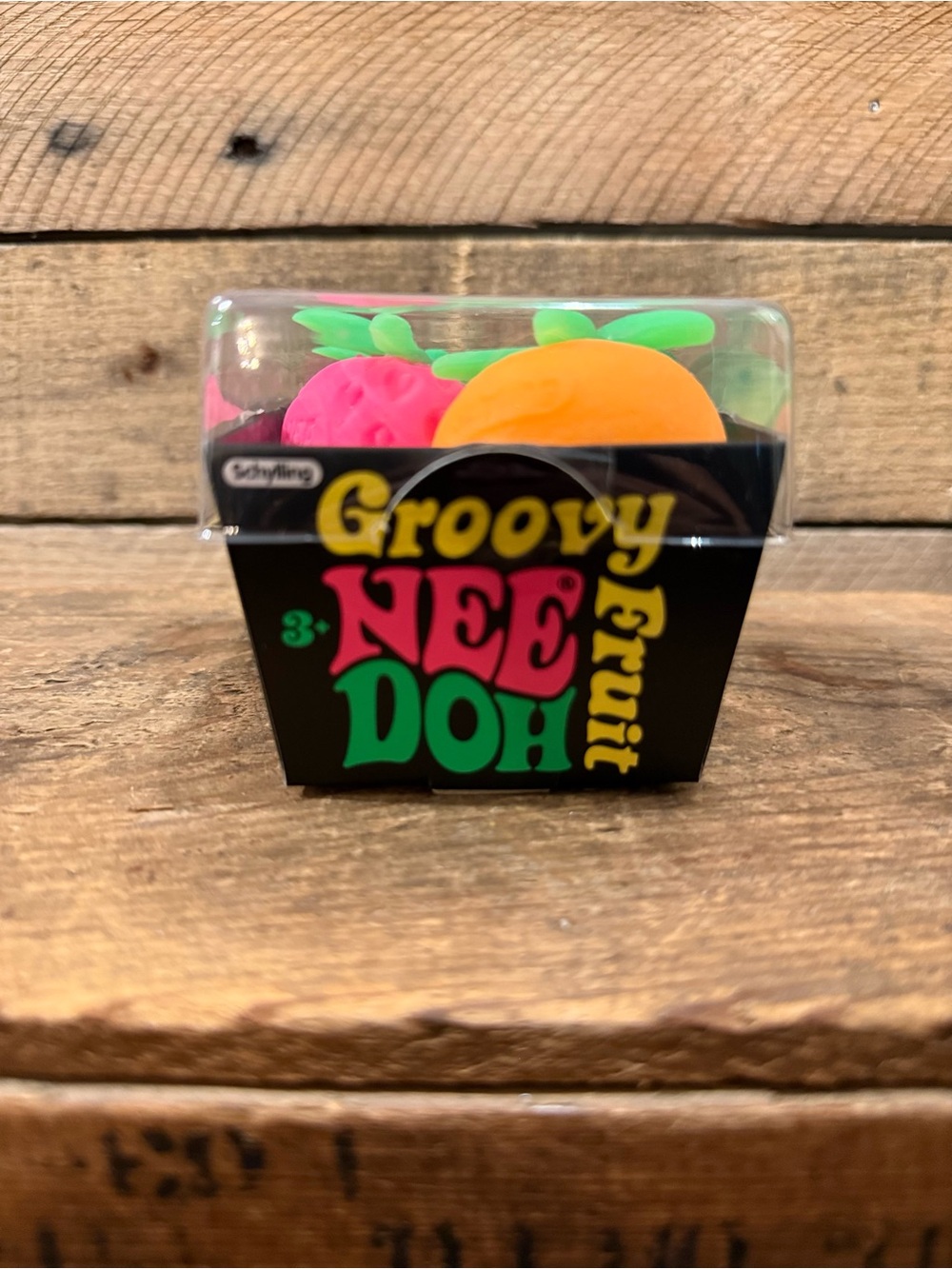 Authentic Groovy Nee Doh Fruit Squishy Toy - strawberry, orange, and banana